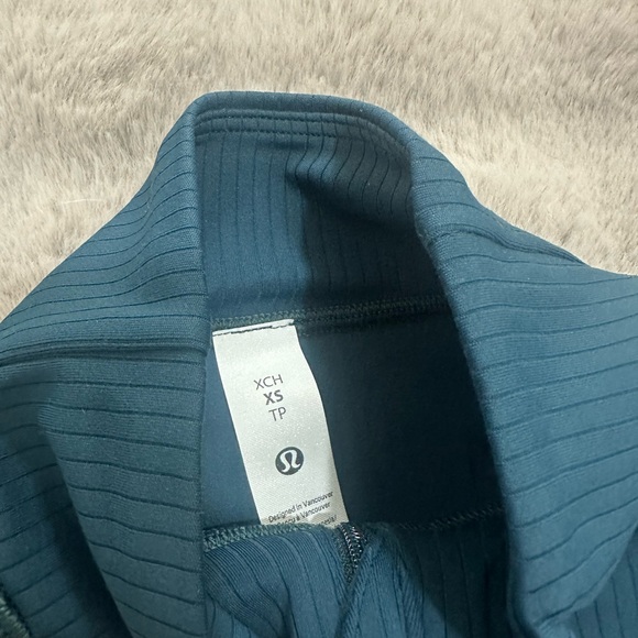 NWT Lululemon It's Rulu Ribbed Cropped Half Zip Updated Indochine Blue Size XS - Picture 6 of 6